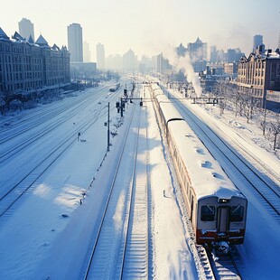 雪后火车站