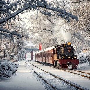 雪中火车头