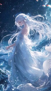 梦幻唯美蓝色系少女