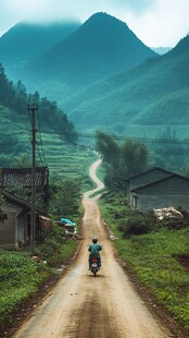 雨中的乡村