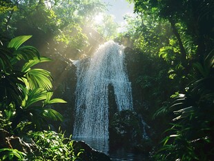 丛林飞瀑