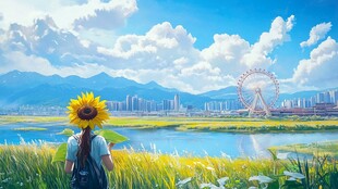横琴插画