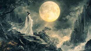 貂蝉拜月古典美女