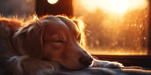 悠闲小狗温暖画面