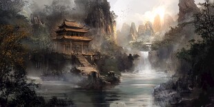 古风山水场景