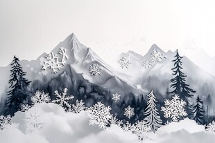 雪景剪纸