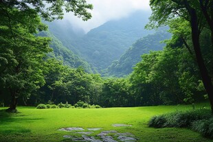 绿色山林背景素材