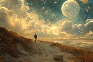 星辰大海男孩背影