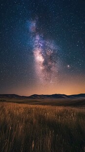 草原夜幕风景