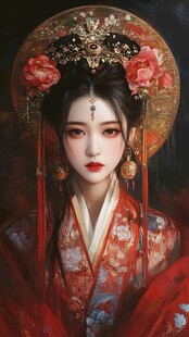 红衣少女设计古风