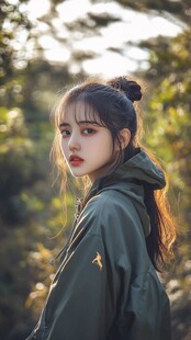 绿茵下的少女