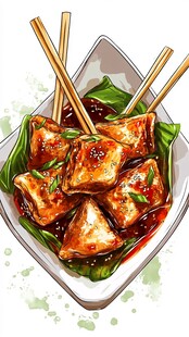 腐乳排骨食物插画