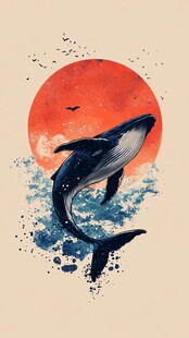 座头鲸插画