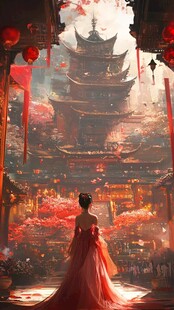 古风插画皇宫楼阁插画