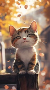 晒太阳的猫插画