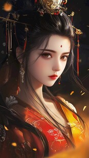 红衣少女设计古风