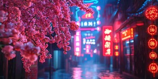 唯美樱花夜景