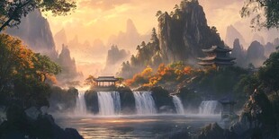 古风山水场景