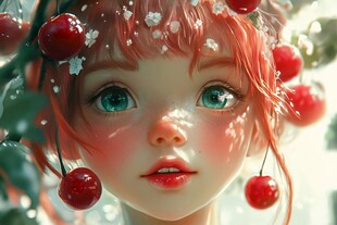 原创草莓妹插画