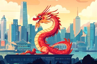 龙年扁平风插画