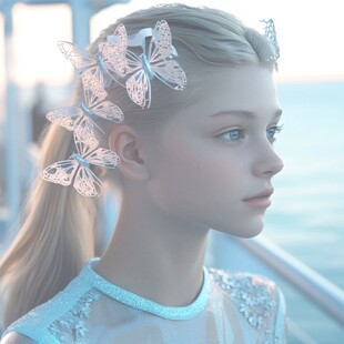 蝴蝶珍珠头饰