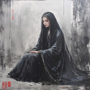 唯美人物油画