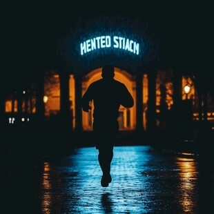 夜色中行走的人