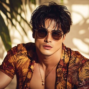 墨镜阳光男孩