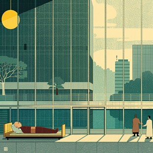 扁平风人物场景平涂