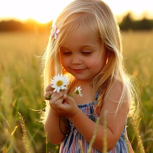 怡然自得的小女孩壁纸