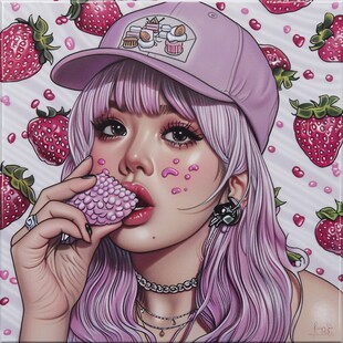 原创草莓妹插画
