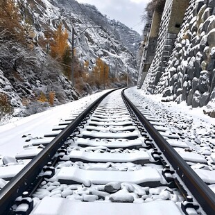 铁路沿线雪景