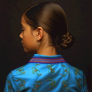 蒙古族美女插画