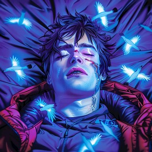 潮流酷帅颓废插画