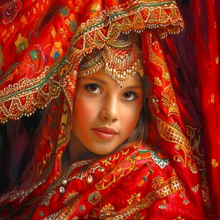 印度美女油画