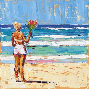 海滩比基尼女孩装饰画