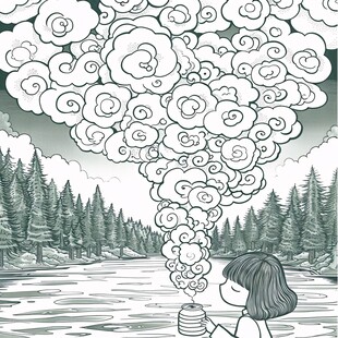 大树白云少女