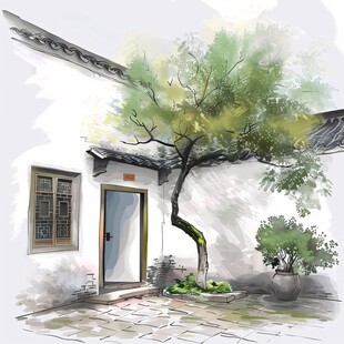 手绘小院