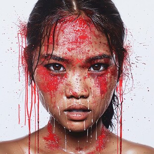 满脸通红大汗的小女孩