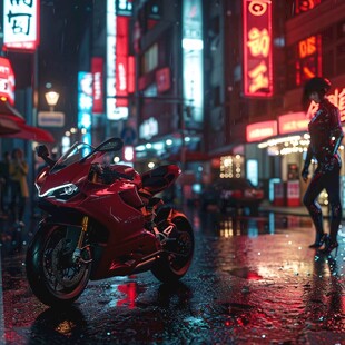 雨天摩托车