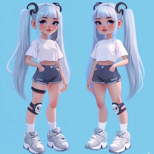 高精女孩原画稿