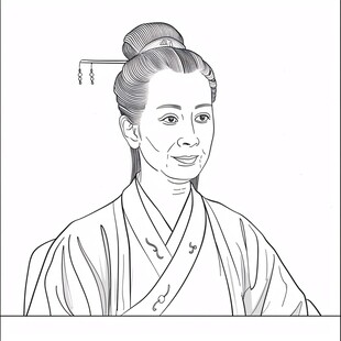 祖冲之头像线稿