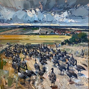候鸟油画