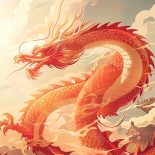 龙包装插画