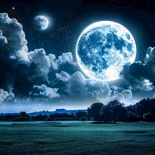 蓝月夜梦幻唯美奇幻