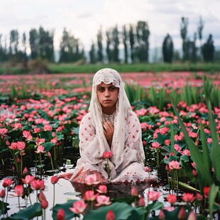 荷花上的女人