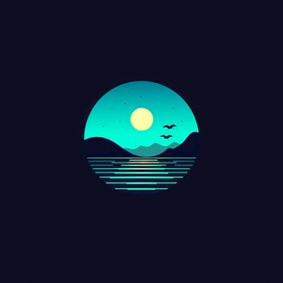 海上落日logo