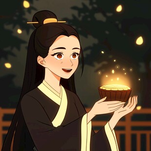 月饼人物ip插画