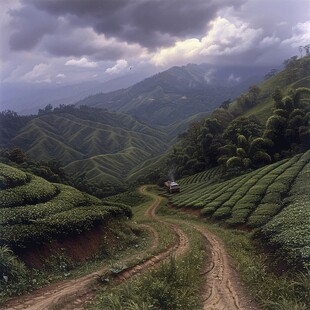 茶园风景装饰画