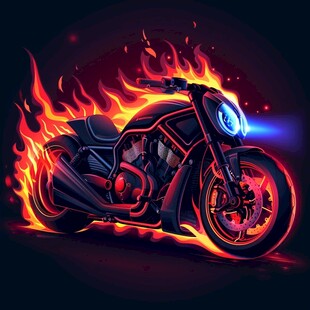 摩托插画